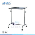AG-SS029 stainless steel bedah tinggi menyesuaikan harga mayo instrumen trolley