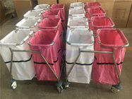 AG-SS019 Dua tas bingkai SS rumah sakit berpakaian linen trolley medis untuk dijual