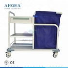 AG-SS017B Powder coating steel ruang bangsal rumah sakit linen membersihkan gerobak laundry bergerak