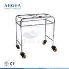 AG-SS064 double basin trolley rumah sakit trestle dengan 4 roda diam