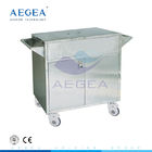 AG-SS068 rangka baja stainless keranjang pengiriman makanan rumah sakit dengan 4 roda