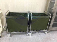 AG-SS013 Rumah sakit Stainless Steel klinik ganti laundry troli dengan empat roda