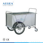 AG-SS025 rumah sakit SS laundry troli dengan dua roda besar