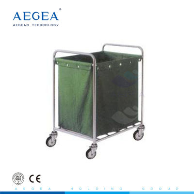 AG-SS013 Rumah sakit Stainless Steel klinik ganti laundry troli dengan empat roda