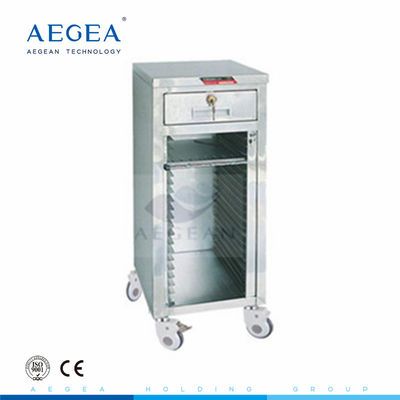 AG-CHT014 stainless steel 24 rak penyimpanan file pasien catatan medis medis troli